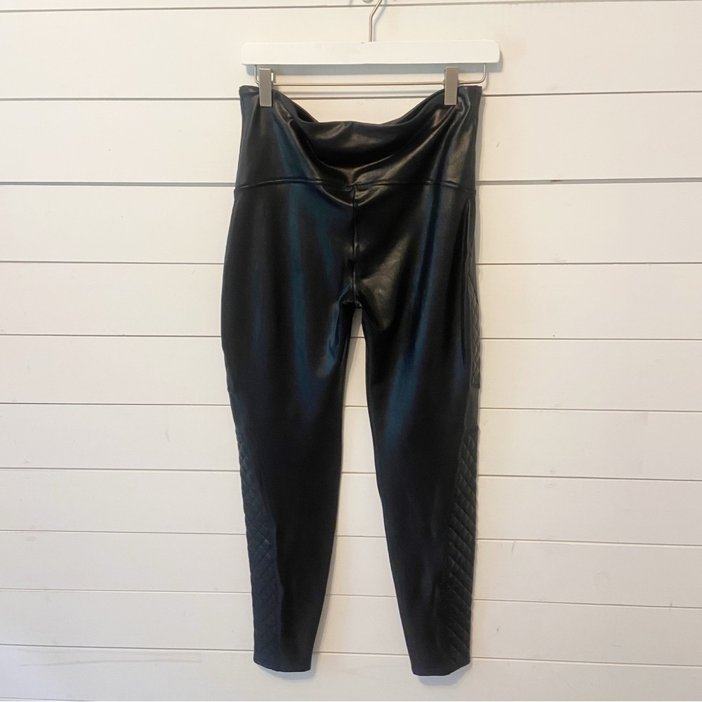 Spanx | Women’s Faux Leather Moto Leggings Size Large - Picture 3 of 10
